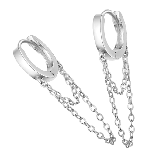 NOLITOY Ohrclips Für Mädchen Mit Ketten Und Kreisförmigen Quasten Dekorative Nicht Durchdringende Ohrringe Schicke Party-ohrclips Für Besondere Anlässe von NOLITOY