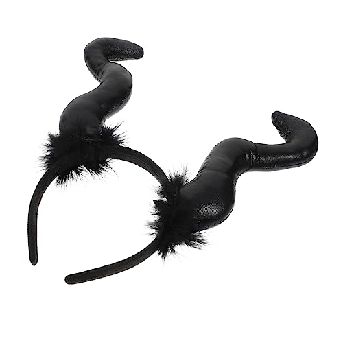 NOLITOY Dämon Horn Stirnband Schwarze Hörner Teufelshaar Teufelshörner Haarband Glitzer Stirnband Hörnerkostüm Stirnband Mit Dämonenhörnern Hörner Cosplay Halloween Tuch Schmücken Bilden von NOLITOY