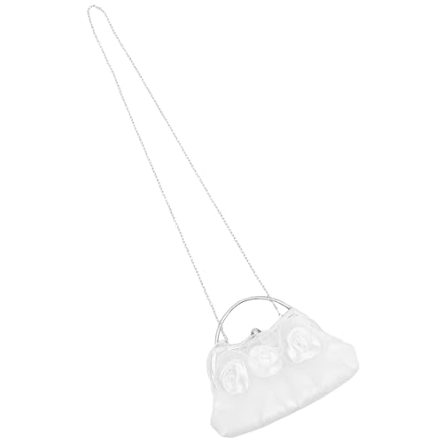 NOLITOY Damen Abendtasche mit Handgefertigter Rosenverzierung Kleine Clutch mit Abnehmbarer Kette Vielseitige Handtasche für Hochzeit Bankett Party und Festliche Anlässe von NOLITOY