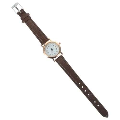 NOLITOY Kleine Damenuhr Mit Digitaluhrwerk Und Braunem Lederarmband Schlichtes Und Klassisches Design Für Täglichen Gebrauch von NOLITOY