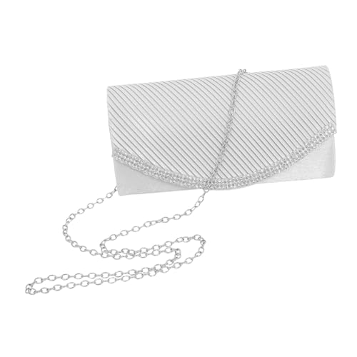 NOLITOY Damen Clutch Handtasche mit Silberner Kette Umschlag Abendtasche für Hochzeit Party Prom Stilvoll Vielseitig Einsetzbar Modisches Accessoire für Festliche Anlässe von NOLITOY