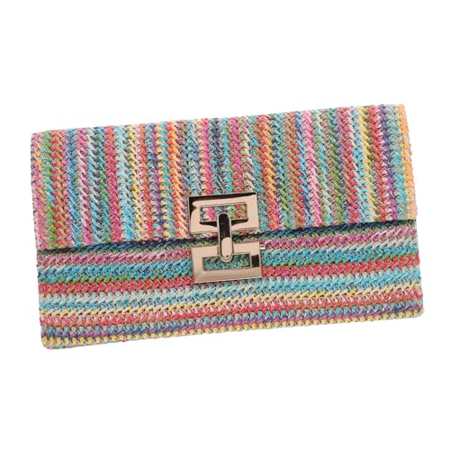 NOLITOY Damen Clutch Tasche Geflochten Bunte Handgewebte Handtasche Kleine Umhängetasche für Abendparty Hochzeit Alltag Shopping von NOLITOY