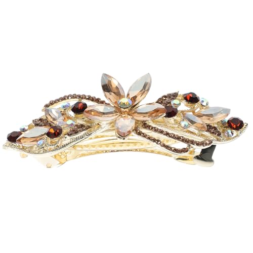 NOLITOY Damen-Haarspange Mit Schmucksteinen Elegante Zarte Haarspange Strass-Haar-Accessoire von NOLITOY