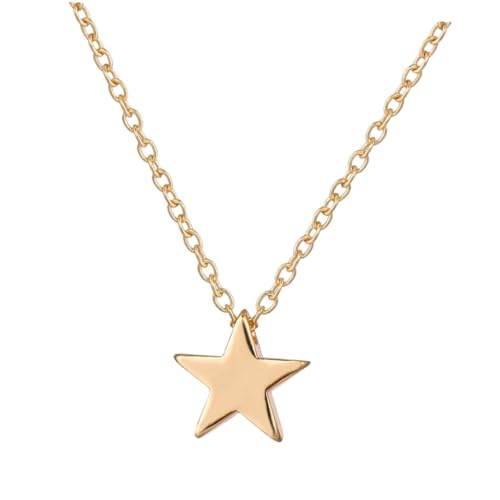NOLITOY Damen Kette mit Kreativem Sternanhänger Einfache Goldfarbene Clavicle Chain Modischer Schmuck für Frauen und Mädchen Perfektes für Freundinnen und Besondere Anlässe von NOLITOY