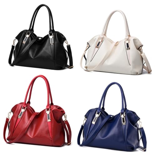 NOLITOY Damen PU Schultertasche Creamy Abend Clutch Handtasche Retro Elegant für Hochzeit Party Bankett mit Großem Fassungsvermögen von NOLITOY