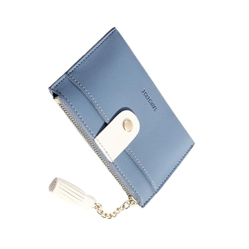 NOLITOY Damen Portemonnaie Klein PU Reißverschluss Münzfach Geldbörse Leicht Tragbar Modisch Blau von NOLITOY