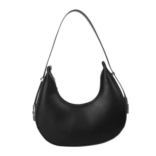 NOLITOY Damen Schultertasche Schwarz Leichte Umhängetasche mit Passender Kapazität für Smartphone Schlüssel Alltag Casual Handtasche Unterarmtasche Französischer Stil von NOLITOY