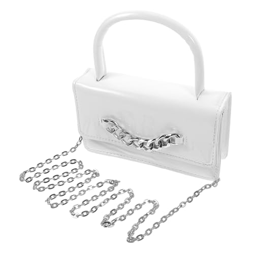 NOLITOY Damen Umhängetasche Klein Handtasche Kreative Mini Schultertasche Weiß PU Vielseitig Alltag Freizeit Messenger Bag von NOLITOY