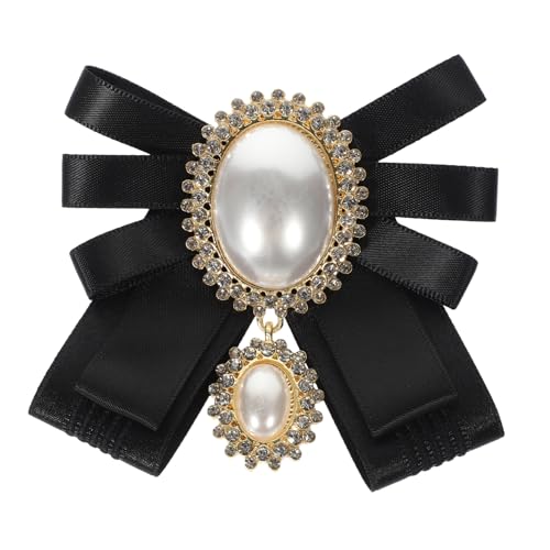 NOLITOY Damenbrosche Perlen Schleifen Design Anstecknadel für Mantel Revers Schmuck Vielseitig Einsetzbar für Kleider Taschen Schals Geschenkidee für Festliche Anlässe und Alltag von NOLITOY