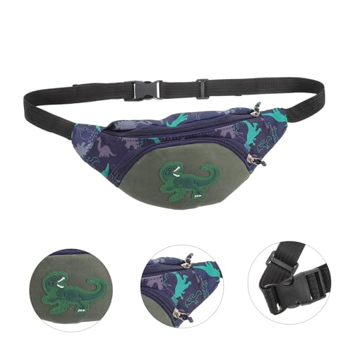 NOLITOY Dinosaurier Hüfttasche Leichtgewicht Multifunktional als Bauchtasche Umhängetasche Brustbeutel Jungen Mädchen Cartoon Motiv Robustes Material Alltagstasche Grün von NOLITOY