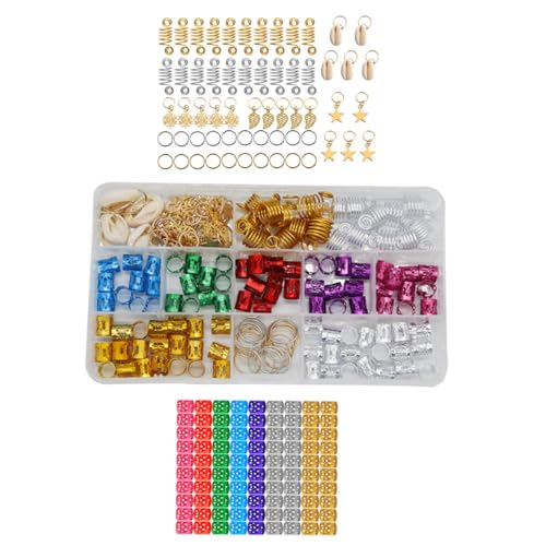 NOLITOY 150stücke Haarschmuck Für Dreadlocks Verstellbare Zopf-ringe Farbige Schmuckperlen Und Spiralen Für Vielseitige Frisuren Für Partys Und Festivals von NOLITOY