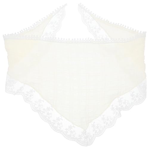 NOLITOY Dreieckiges Haartuch Spitzen-Kopftuch Dreiecks-Stirnband Blumenkopf-Bandana Für Damen Und Mädchen Beige von NOLITOY