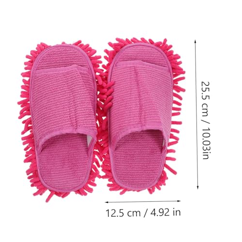 NOLITOY Duster Cloth Slipper Open toe Reinigungshausschuhe Peep toe Putzschuhe Bodenmopp Hausschuhe Damen Rosa von NOLITOY
