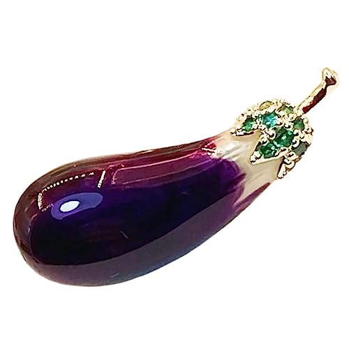 NOLITOY Auberginen Brosche Damen Modeschmuck Kupfer Broschennadel für Kleidung T-Shirt Accessoire Elegant Vielseitig Geschenkidee von NOLITOY