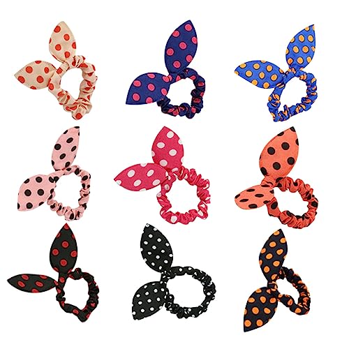 NOLITOY 24stücke Haargummis Mit Niedlichen Hasenohren Und Schleifen Für Damen Und Mädchen Elastische Ponytail- Zufälligen Farben Für Jeden Anlass Und Lässigen Stil von NOLITOY