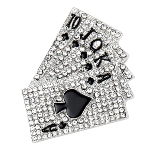 NOLITOY Elegante Brosche aus Langlebiger Legierung mit Strassbesatz Hiphop inspirierte Spielkartenform Modisches Anstecknadel accessoire für Damen und Herren Vielseitig Kombinierbar zur NOLITOY Elegante Brosche aus Langlebiger Legierung mit Strassbesatz Hiphop inspirierte Spielkartenform Modisches Anstecknadel accessoire für Damen und Herren Vielseitig Kombinierbar zur von NOLITOY