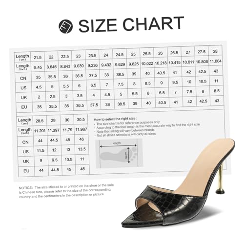 NOLITOY Elegante Damen Sandaletten mit Spitzem Absatz Feine High Heeled Slippers für Bankett und Party Atmungsaktiv Langlebig Hautfreundlich Komfortabel Schwarzes Modell von NOLITOY