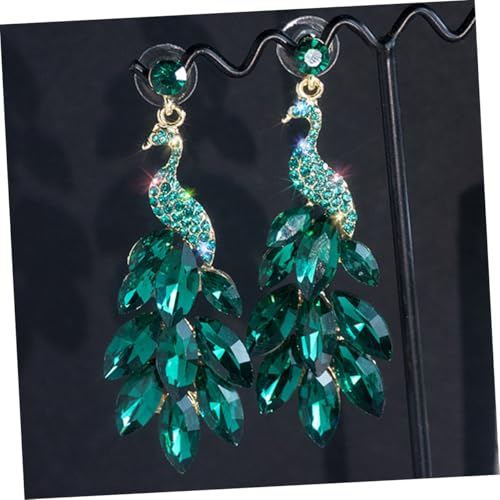 NOLITOY Elegante Pfauenohrringe Damen Hängend mit Kristallbesatz Vintage Boho Schmuck Leicht und Komfortabel für Alltag Party Dating Abschlussball und Festliche Anlässe von NOLITOY