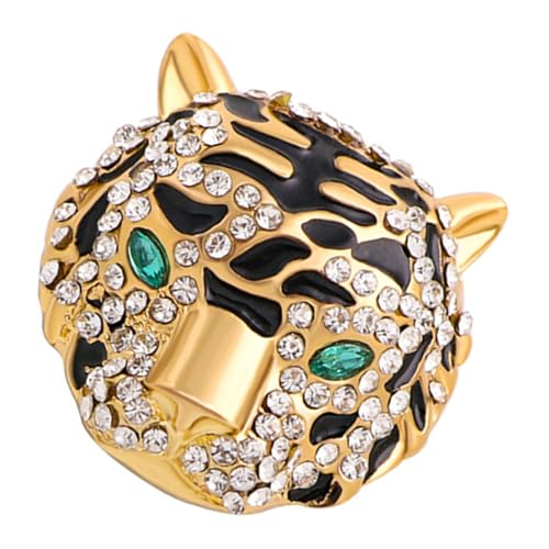 NOLITOY Elegante Tiger Brosche mit Strasssteinen Modisches Anstecknadel accessoire für Damen Vielseitig Einsetzbar als Schal Reverspin Auffälliges Design für Jacken Mäntel und Taschen von NOLITOY