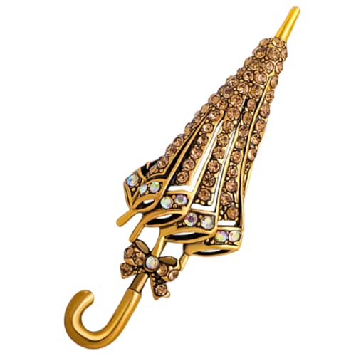 NOLITOY Elegante Umbrella Lapel Pin mit Strasssteinen Langlebige Brosche aus Premium legierung für Kleidung Anzug Schals und Hüte Modisches Accessoire für Damen und Herren Vielseitig von NOLITOY