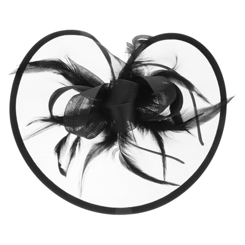 NOLITOY Eleganter Fascinator Hut mit Meshbändern und Federn Blumen design Leichter Kopfschmuck für Hochzeit Brautdusche Teeparty Cocktail Vintage Damen haarschmuck von NOLITOY