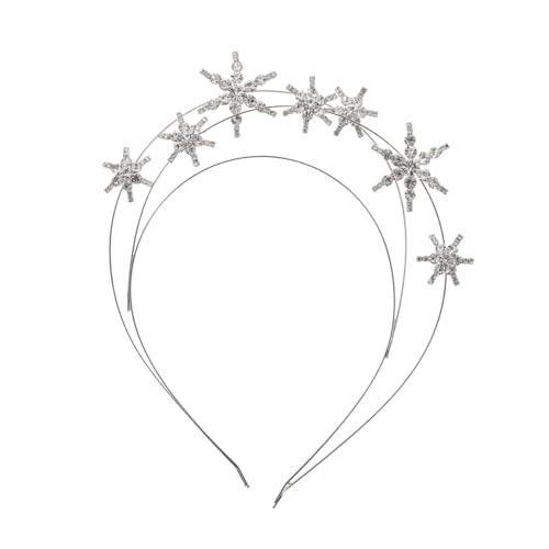 NOLITOY Elegantes Stern Haarband mit Mehrschichtigem Kristall strass Kopfschmuck für Damen und Braut Silberne Krone Haarschmuck für Besondere Anlässe und Festliche Partys von NOLITOY