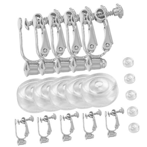 NOLITOY Elektrischer Ohrclip Adapter U förmige Schmerzfreie Verchromte Ohrclip basen mit Runden Polstern DIY Ohrring Zubehör zum Umwandeln von Stecker Clip ohrringen von NOLITOY