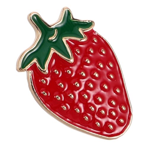 NOLITOY Erdbeer Brosche Anstecknadel Süßes Cartoon Design Langlebig Farbbeständig Vielseitiger Schmuck für Kleidung Taschen Rucksäcke Damen Mädchen Accessoire von NOLITOY