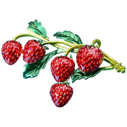NOLITOY Erdbeer brosche aus Legiertem Langlebig Modische Anstecknadel für Kleidung Frauen Vielseitige Schmuckdekoration für Tasche Rucksack Hut und Outfit von NOLITOY
