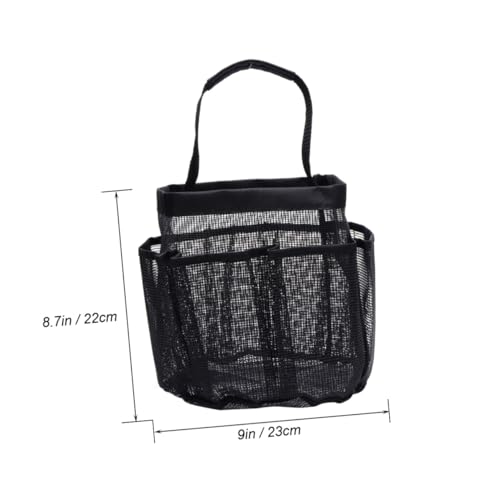 NOLITOY Fächer Oxford Stoff Mesh Aufbewahrungstasche mit Tragegriff Langlebiger Badezimmer Organizer für Kosmetik Toilettenartikel Handtücher Pinsel und Schnelltrocknend Schwarz von NOLITOY