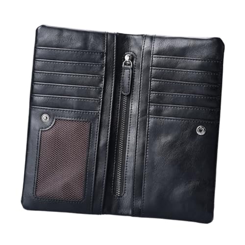 NOLITOY Faltbare Herren Geldbörse aus weichem Material mit Reißverschluss Vielseitiges Karten Scheinfach Großes Fassungsvermögen Geeignet für Alltag Schule und Arbeit Langlebig und von NOLITOY