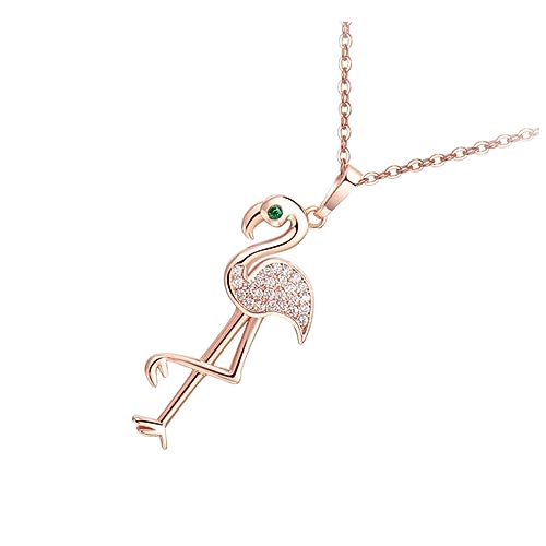 NOLITOY Fashion Flamingo Halskette Anhänger Damen Leichtes Schmuck Tropischer Flamingo Kettenanhänger Roségold für Party Geburtstag Alltag NOLITOY Fashion Flamingo Halskette Anhänger Damen Leichtes Schmuck Tropischer Flamingo Kettenanhänger Roségold für Party Geburtstag Alltag von NOLITOY