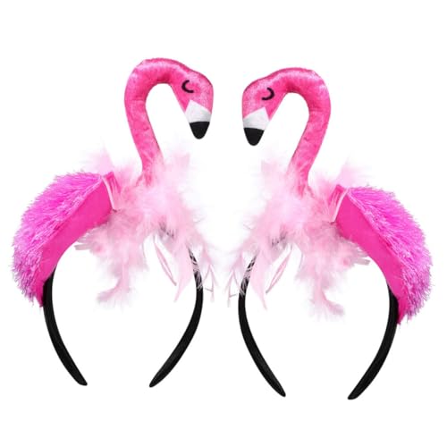 NOLITOY 2stücke Flamingo Haarreifen Lustige Cartoon Kopfband Für Mädchen Kreative Geburtstagsparty-deko Cosplay Accessoire Für Feste Und Anlässe von NOLITOY