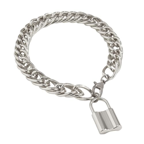 NOLITOY Fußkette aus Langlebigem Metall mit Kreativem Schloss Anhänger Hohlem Design und Silbernem Finish Retro Fußschmuck für Frauen und Hautfreundlich von NOLITOY