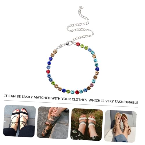 NOLITOY Buntes Fußkettchen Für Frauen Verstellbare Strand Fußkette Dekorative Knöchelschmuck Modisch Und Elegant Für Strandpartys Und Alltag von NOLITOY