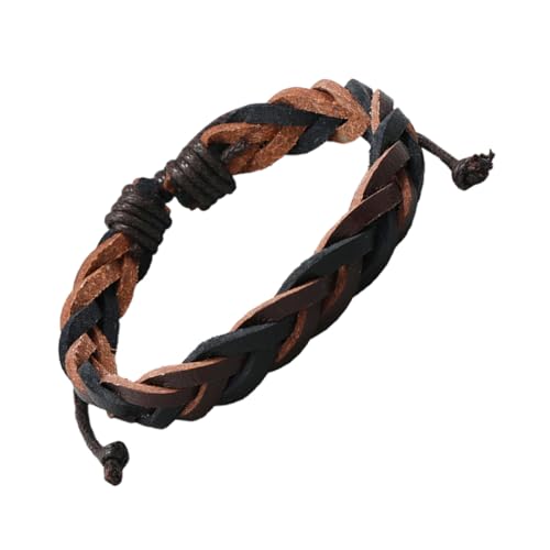 NOLITOY Geflochtenes Lederarmband Herren Mehrlagig Vintage Stil String Bracelet Männerschmuck Robustes Hautfreundliches Armband Für An Vater Freund Ehemann von NOLITOY