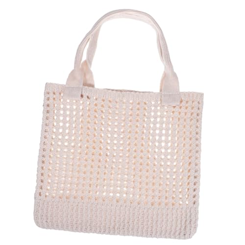NOLITOY Gehäkelte Umhängetasche Damen Strandtasche aus Polyesterfaser Robuste Gewebte Tragetasche mit Schlichtem Design Vielseitig für Alltag Einkauf Strand und Freizeit Geeignet von NOLITOY