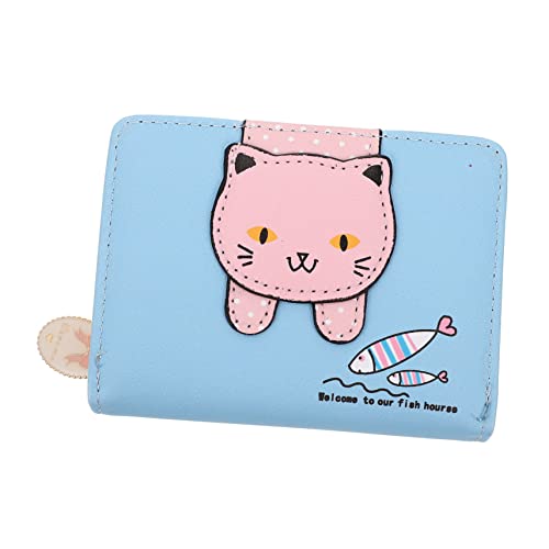 NOLITOY Geldbörse Portemonnaie Brieftasche Für Visitenkartenhalter Katzentasche Mit Reißverschluss Clutch Für Damen Cartoon-pu-Brieftasche Klein Pu-Leder Kind Visitenkartenetui Drucken von NOLITOY