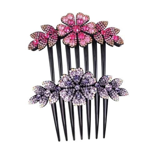 NOLITOY 2stücke Strass Haarkamm Mit Blumen Design Funkelnde Haaraccessoires Für Braut Und Abendveranstaltungen Für Hochzeiten Und Besondere Anlässe von NOLITOY