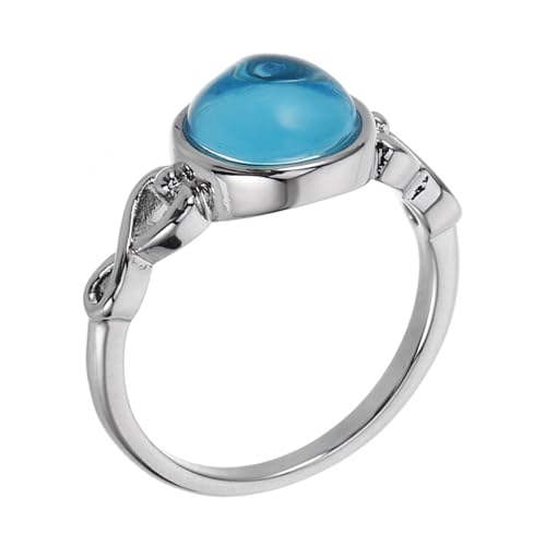 NOLITOY Glasring Damen Statement Ring Minimalistisch Kupfer Schmuck Elegant Vielseitig Für Alltag Hochzeit Engagement von NOLITOY