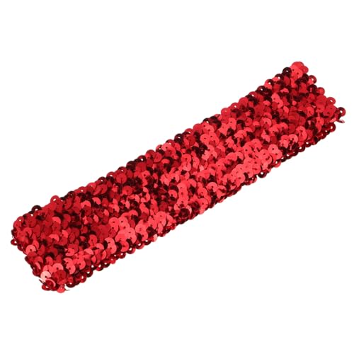 NOLITOY Pailletten Stirnband Glitzer Haarband Sport Elastisches Stirnband Kreative Haarbänder Für Frauen Mädchen Rot von NOLITOY