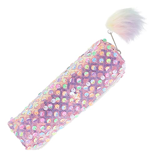 NOLITOY Schreibwarenbeutel Aus Pet-Polyester Rosa Glitzer-federmäppchen Stifte-Organizer Mit Reißverschluss Platz Für Stifte Bleistifte Lineale Notizzettel Und Radiergummis Für Studenten von NOLITOY