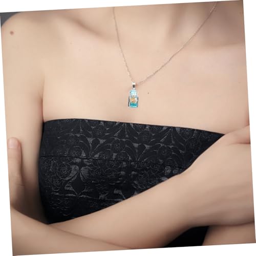NOLITOY Glow in The Dark Wishing Bottle Schmuckset Damen Leichtes Langlebiges Drifting Bottle Anhänger mit Ohrringen und Halskette als für Frauen und Strandliebhaber von NOLITOY