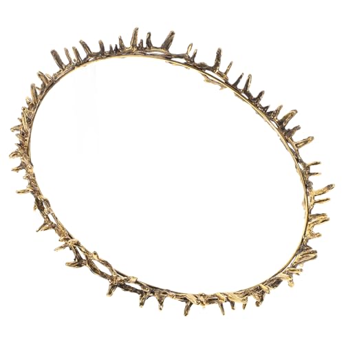NOLITOY Goldene Dornenkrone aus Metall Unisex Haaraccessoire Langlebig und Komfortabel für Partys Abschlussball und Karneval Auffälliges Design für Königlichen Look bei Damen und Herren von NOLITOY
