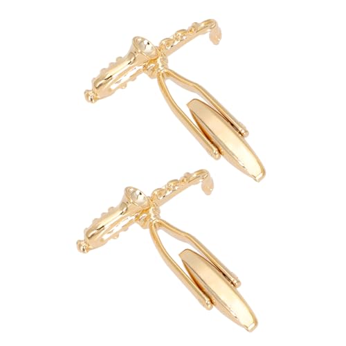 NOLITOY Goldene Saxophon Manschettenknöpfe für Herren Kreatives Musik design Elegantes Accessoire für Business Hemden Anzüge und Besondere Anlässe von NOLITOY