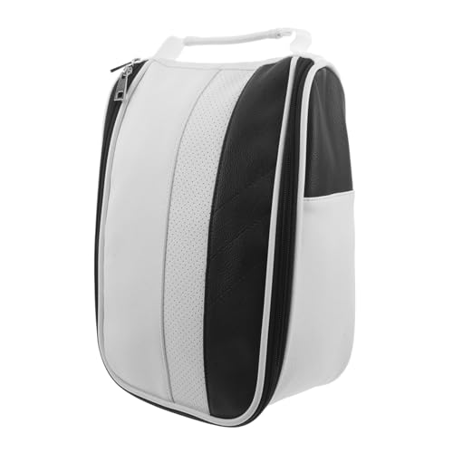 NOLITOY Golf Schuh Tasche aus Kunstleder Belüftet mit Reißverschluss Kompakt und Tragbar Staubdicht für Golfer Reise und Outdoor-Sport für Damen und Herren Geeignet von NOLITOY