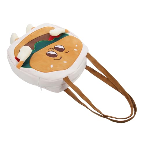 NOLITOY Große Canvas Einzelschultertasche mit Hamburger motiv Lässige Tragetasche für Schule Shopping und Freizeit Geräumige Umhängetasche Damen Geschenk für Freundin und Mutter von NOLITOY