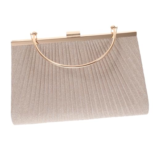 NOLITOY Große Damen Abendtasche mit Glänzender Faltenoptik Vielseitige Clutch für Hochzeit Party und Alltag Modische Handtasche für Frauen Kompakt und Elegant von NOLITOY