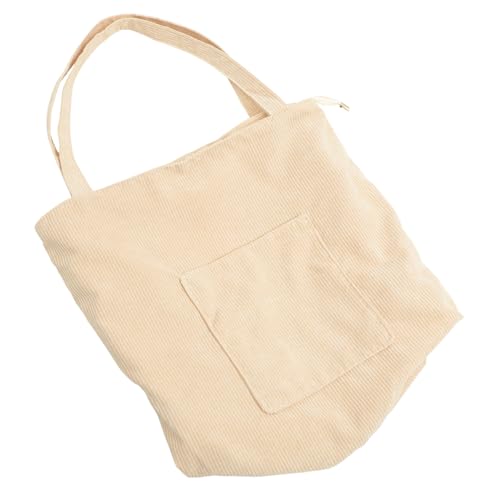 NOLITOY Große Damen Tote Bag aus Weichem Cord Schultertasche mit Hoher Kapazität für Shopping Strand Freizeit Praktische Handtasche in Beige Robust und Vielseitig Einsetzbar von NOLITOY