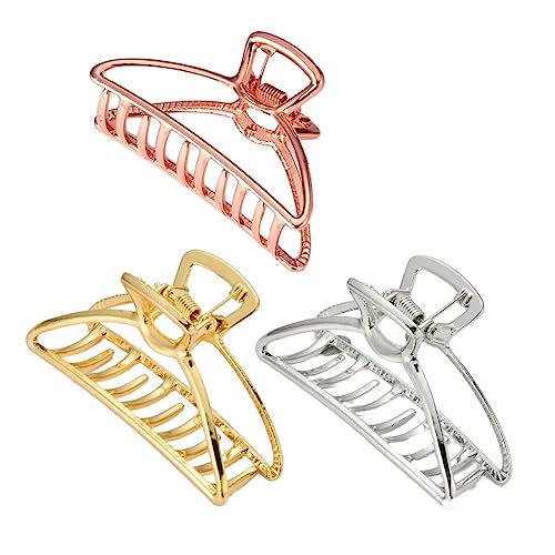 NOLITOY 3stücke Teiliges Haarklammern -design Große Haarspangen Für Damen Und Mädchen Roségold Hellgold -silber Für Hochsteckfrisuren Wasserschutz Beim Duschen von NOLITOY
